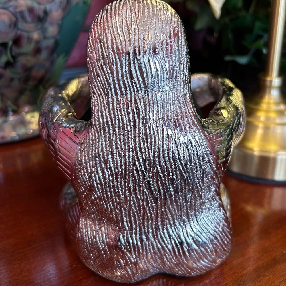 Silver Gorilla Black Marble Coasters & Holder Set